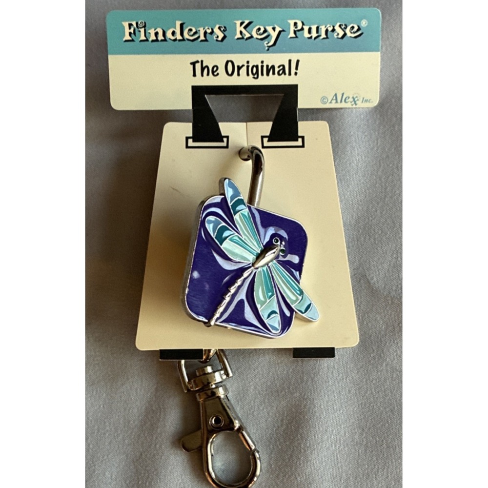 Alexx Dragonfly Key Chain Charm Purple Blue Silver Enamel Decorative Women